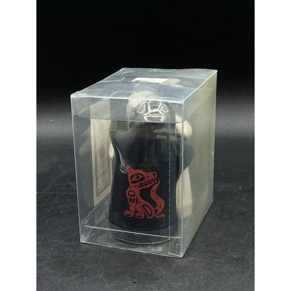 Teslin Yukon Salt & Pepper Shakers Souvenir Ceramic Canada First Nation Wolf